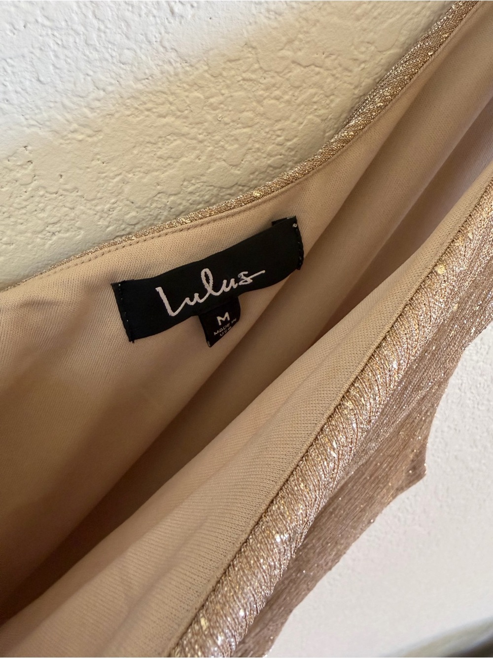 Lulus Luminous Grace Gold One-Shoulder Maxi Dress Size M - Picture 6 of 10